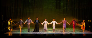 Dancers on stage in Ballet Cymru's Sleeping Beauty