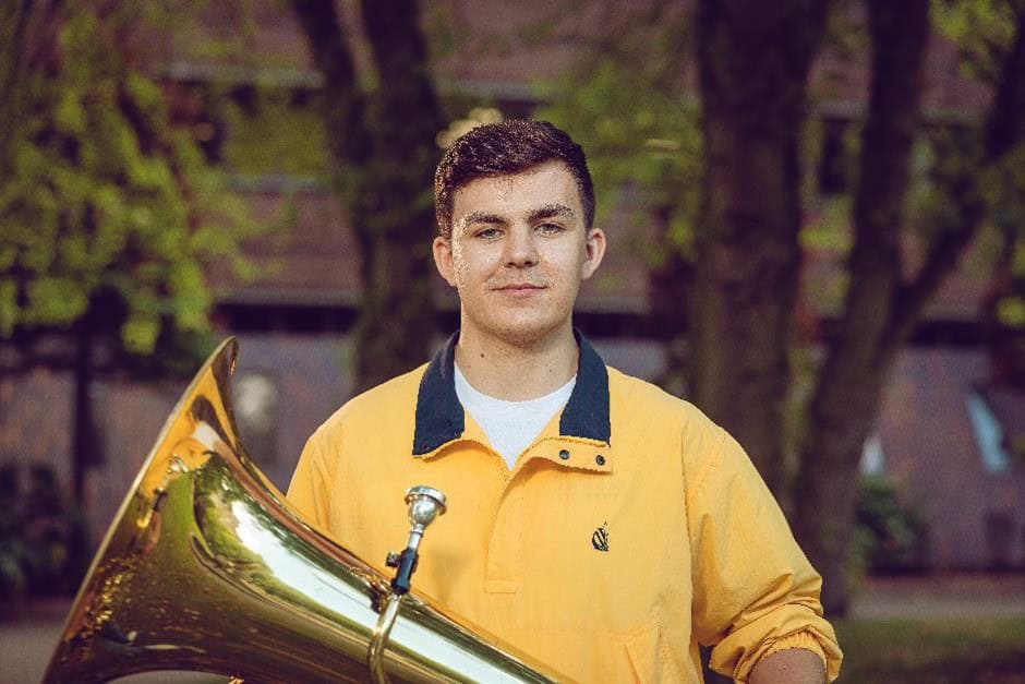 Archie with tuba